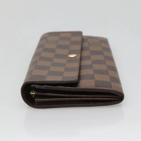 LOUIS VUITTON Damier Ebene Portefeuille Sarah Long Wallet N60491 LV Auth 135012 - Picture 6 of 16